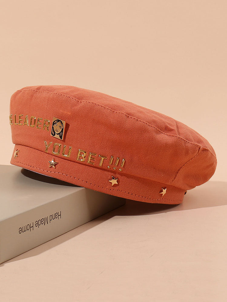 Letter Printed Beret