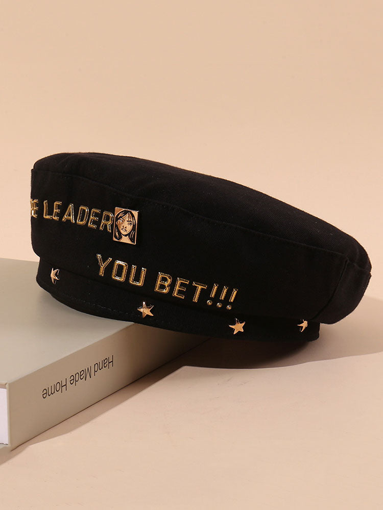 Letter Printed Beret