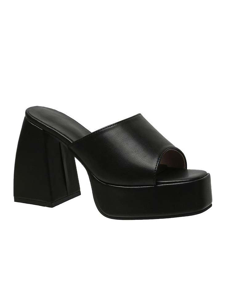 Square Toe Chunky Heel Sandal