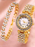 Rhinestone Watches Bracelet Set