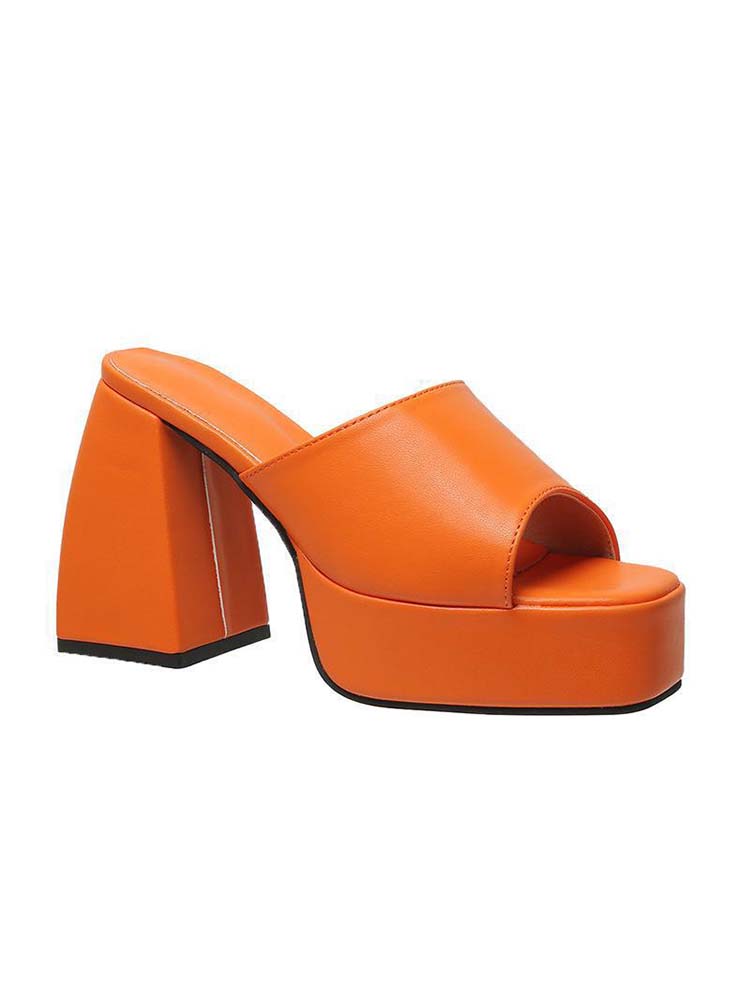 Square Toe Chunky Heel Sandal