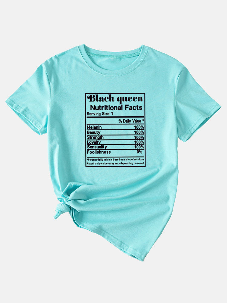 Black Queen Nutritional Facts Tee