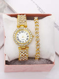Rhinestone Watches Bracelet Set