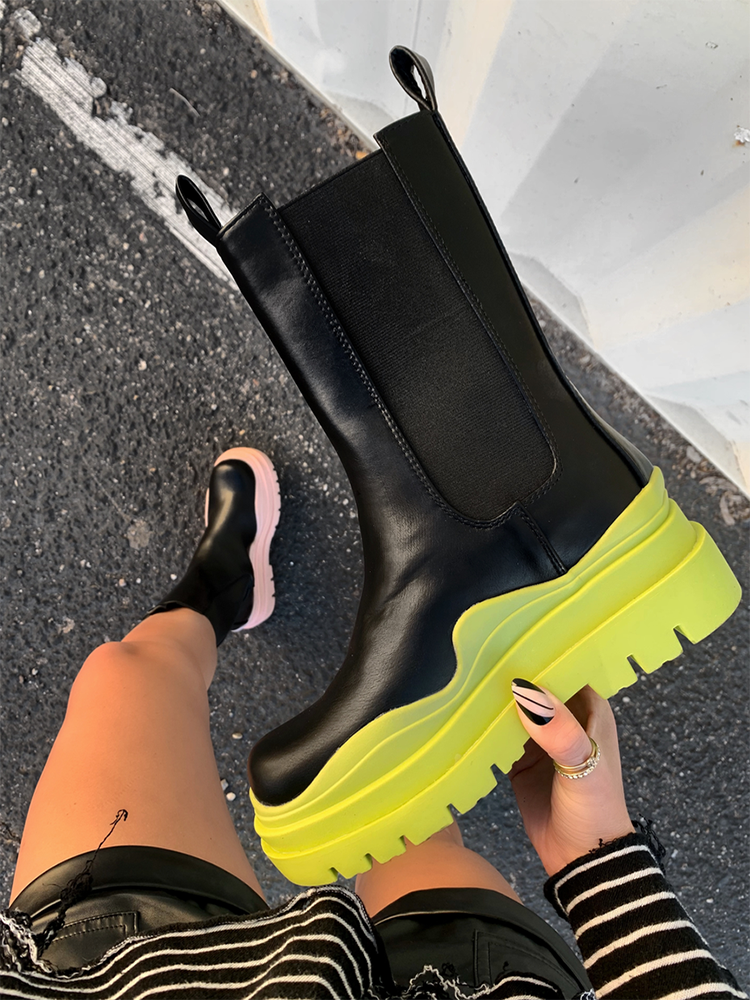 Chunky Soled Flatform Boots