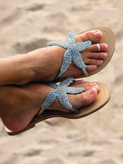 Sandalias con cuentas y estampado de estrellas de mar