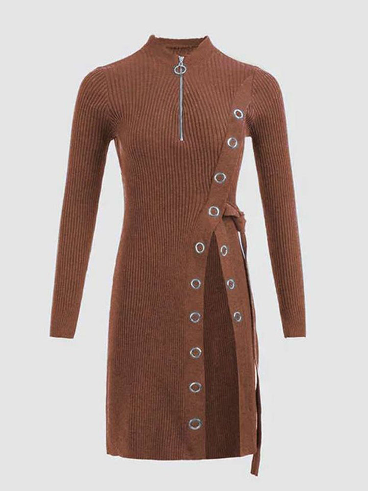 Pullover mit einfarbigem Schlitz am Saum