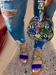 Casual Print Flat Slide Sandals