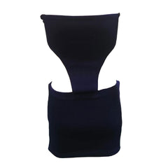 Alluring Cut Out Bodycon Strapless Mini Dress - Navy Blue