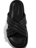 Crossed Solid Color Slippers