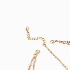 Coins Details Crisscross Hair Chain - Gold