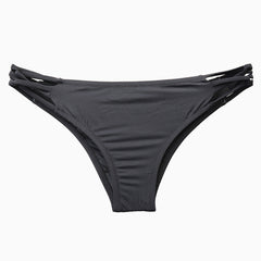 Crisscross Side Scrunch Bikini Bottom - Black