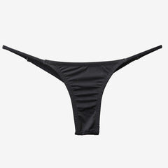 Braguita de bikini tipo tanga con frunces - Negro