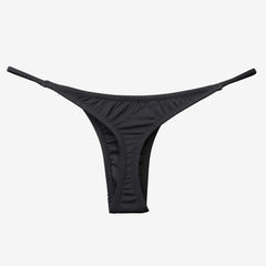 Braguita de bikini tipo tanga con frunces - Negro