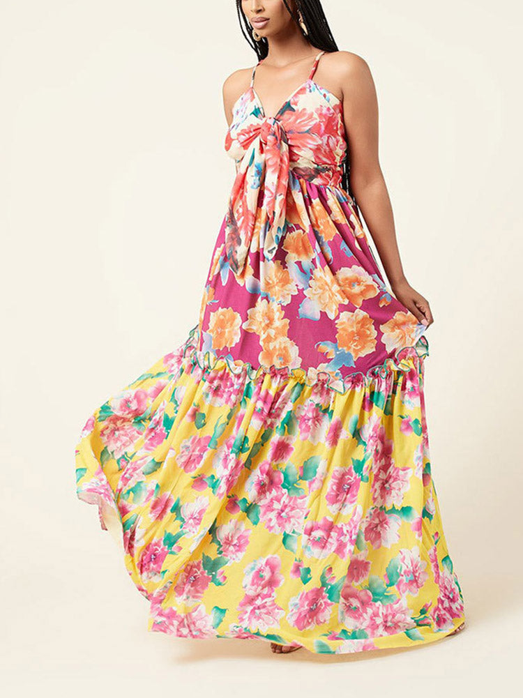 Floral Printed Sleeveless Maxi Dress