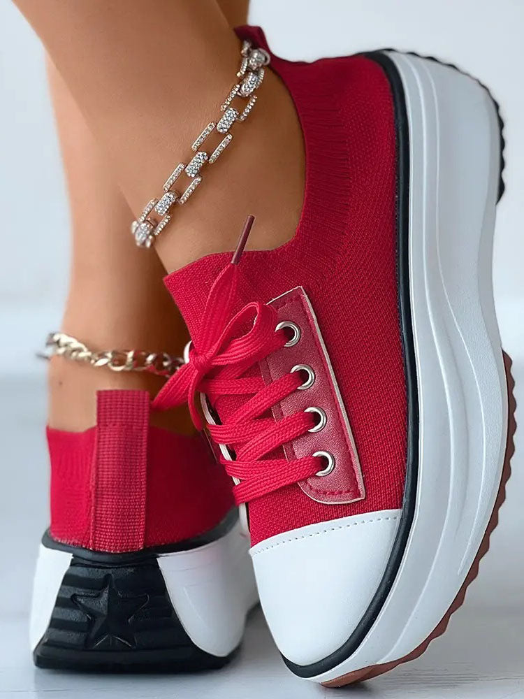 Knit Lace-Up Sneaker