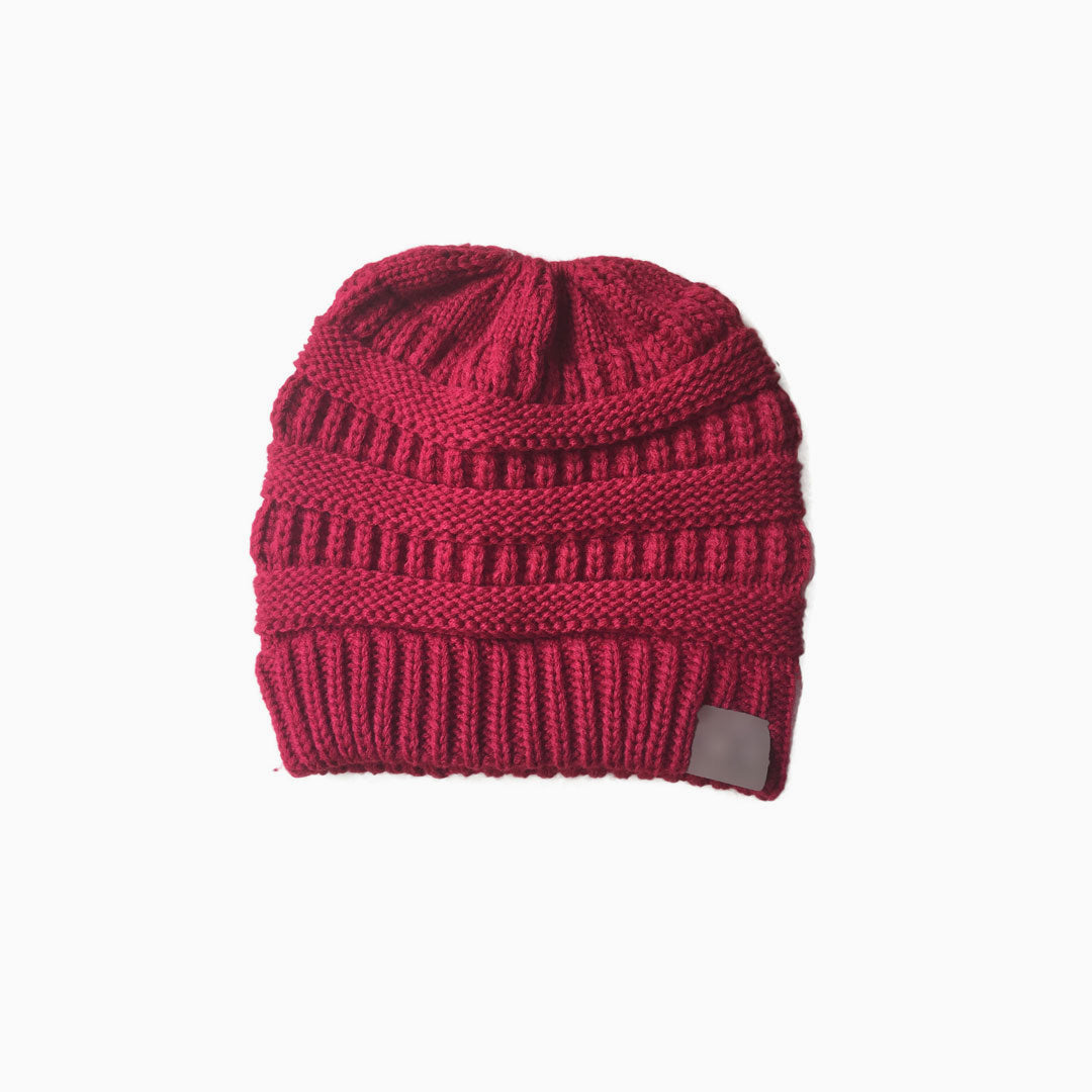 Warm Me Up Ponytail Winter Beanie Chunky Hat