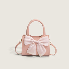 Cute Bow Detail Animal Pattern Crossbody Handle Bag - Pink