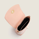 Cute Gradient Embossed Detail Foldover Top Handle Crossbody Bag - Pink