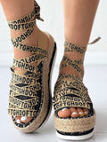 Letter Platform Sandals