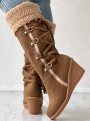 Tassel Wedge Calf Boots