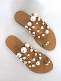 Pearl Decor Flat Casual Sandals