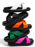 Crossed Solid Color Slippers