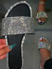 Crystal Glitter Flat Bling Slippers