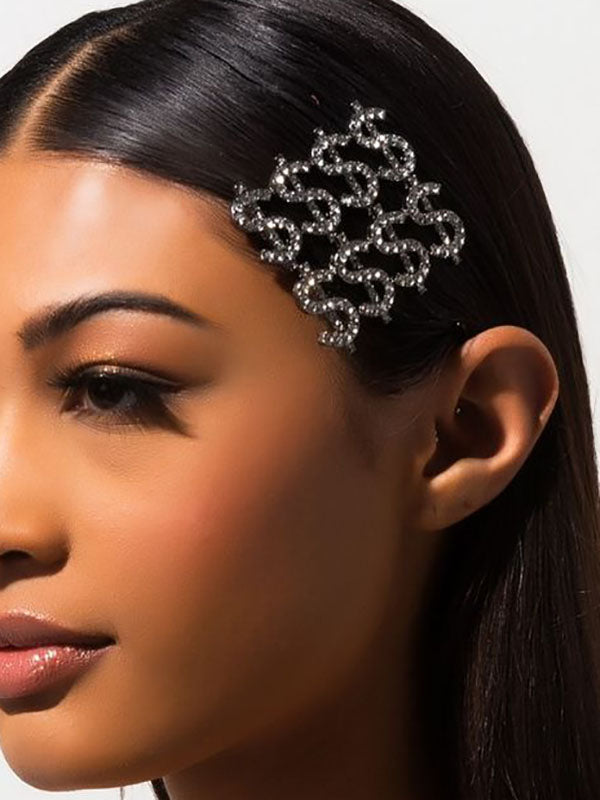 Rhinestone Letter Hair Barrettes