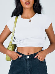 Cropped Navel Drawstring Top