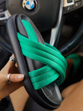 Crossed Solid Color Slippers