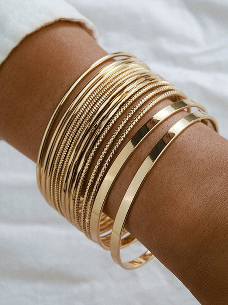 14 Pieces Gold Bracelet Set