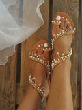 Pearl Bling Flat Sandals