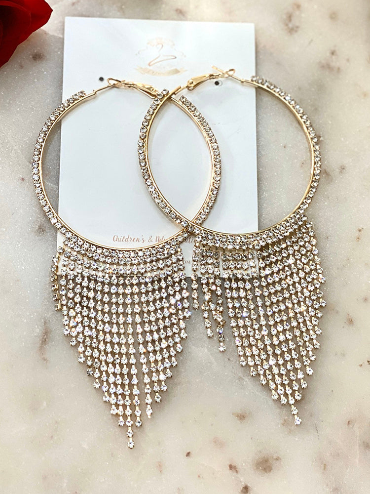 Rhinestone Hoop Earrings