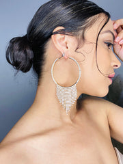 Rhinestone Hoop Earrings