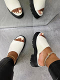 Color Block Chunky Heel Sandals