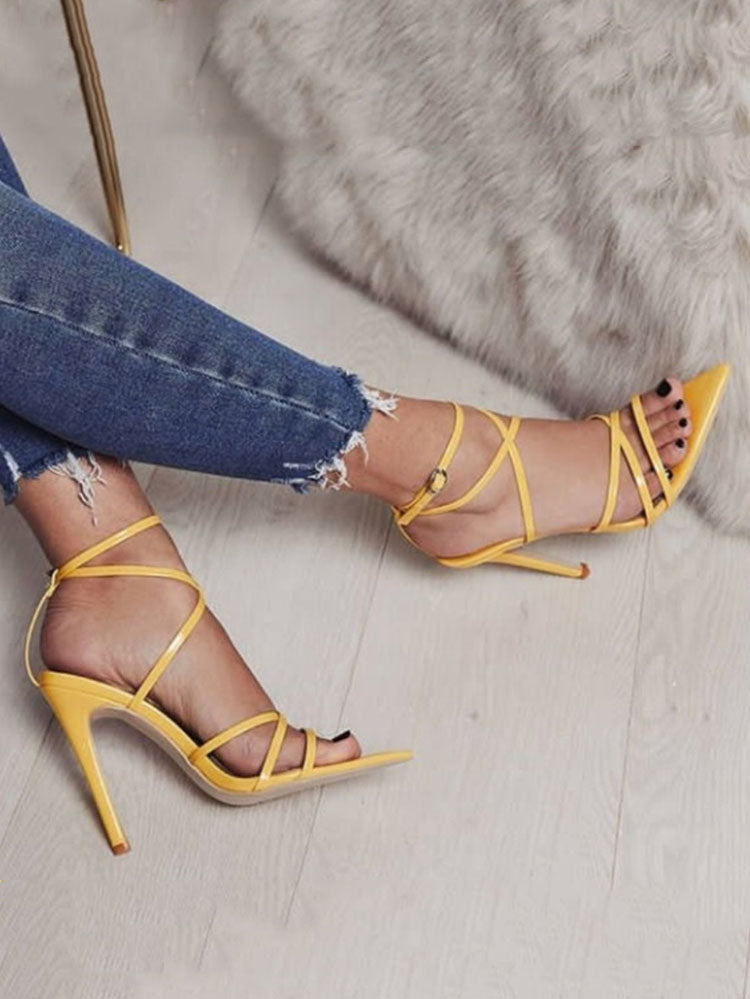 Pointed Toe Stiletto Heel Sandals