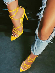 Pointed Toe Stiletto Heel Sandals