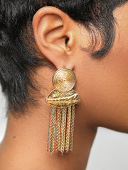 Abstract Fringe Gold Earrings