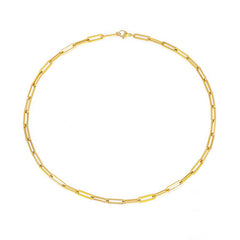 Plated Large Paperclip Chain Link Necklace - Gold