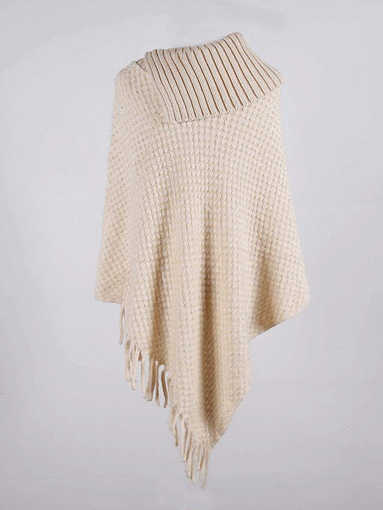 Knitted Button Tassels Hem Top