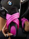 Crossed Solid Color Slippers