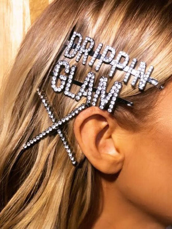 Rhinestone Letter Hair Barrettes