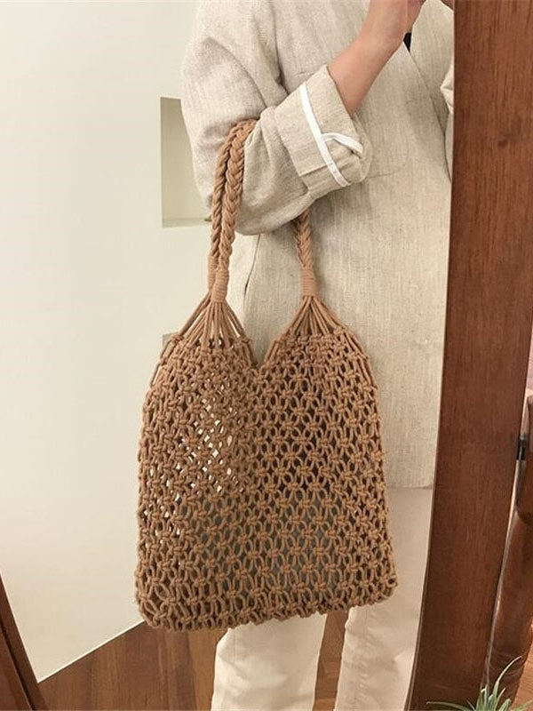 Rope Weaving Hollow Tote