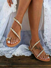 Sandalias con cristales y chanclas con diamantes de imitación