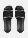 Wide Strap Rhinestone Sandals