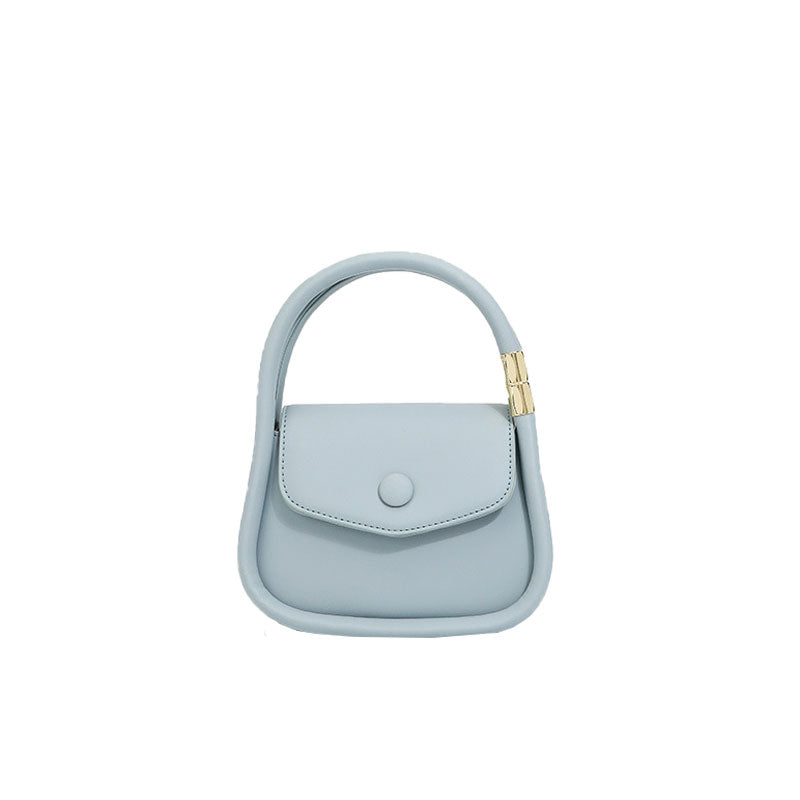 Twin Shoulder Strap Flap Front Shoulder Bag - Baby Blue