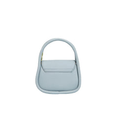 Twin Shoulder Strap Flap Front Shoulder Bag - Baby Blue