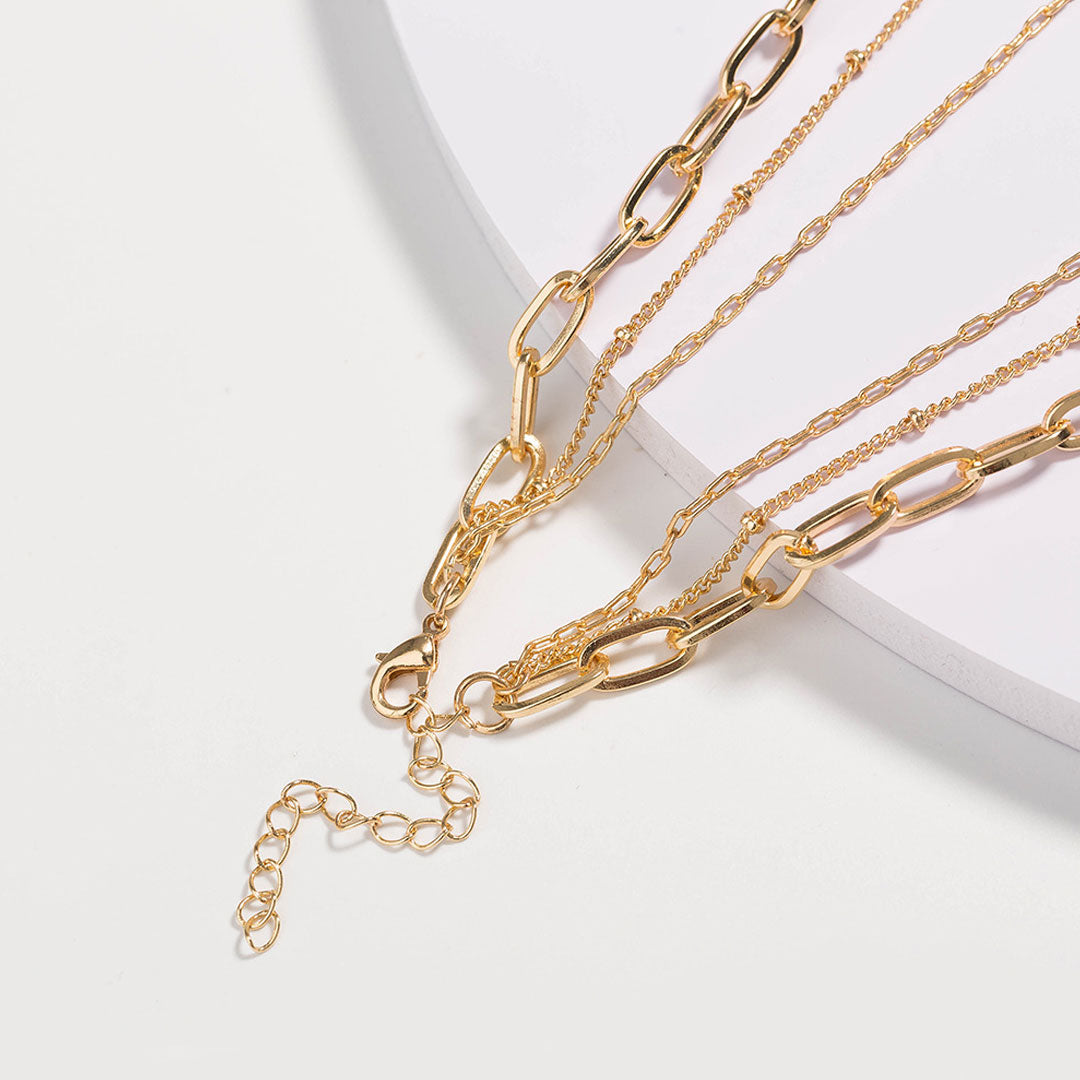 Pendants Chain-Link Layered Necklace - Gold