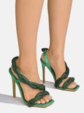 Rhinestone Wrap Ankle Stiletto Heels