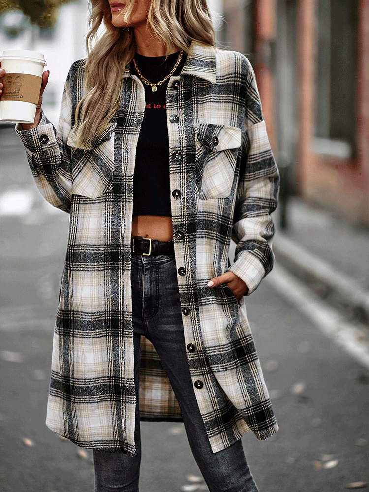 Plaid Shirt Button Down Cardigan